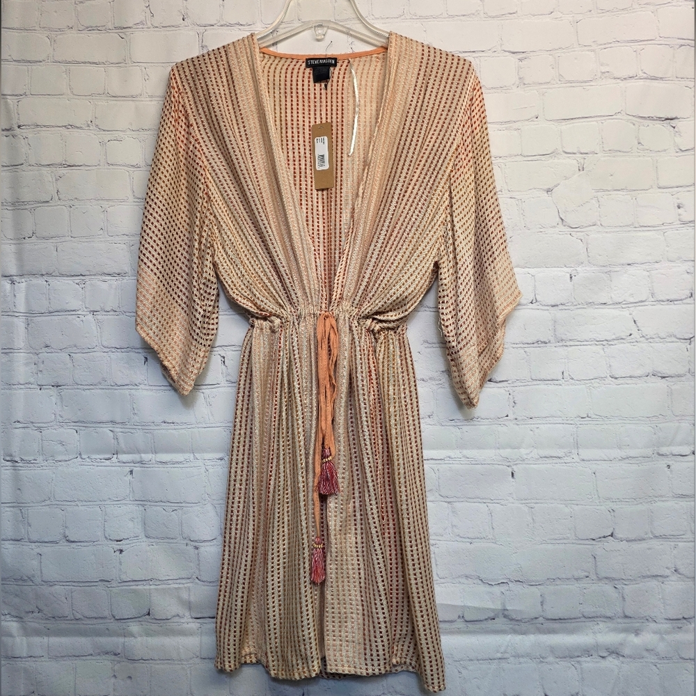 Steve Madden/ Striped Kimono with Tassels